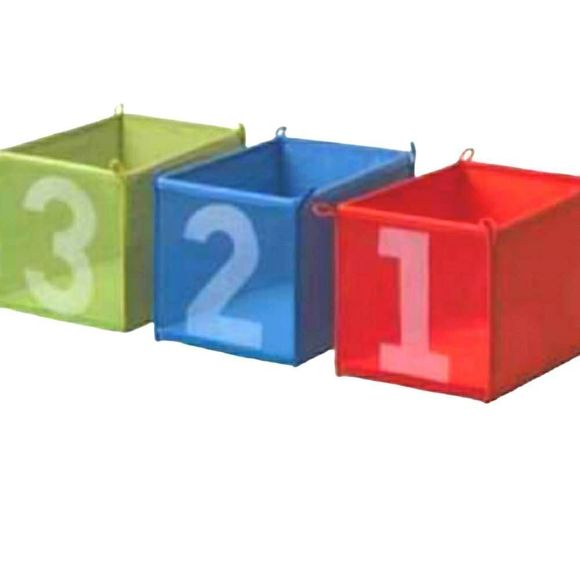 3 Ikea KUSINER Kids Storage Toy Bins - Picture 1 of 7